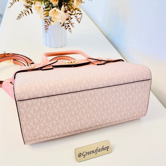 Michael Kors Purse Carmen Medium Flap Satchel shoulder bag sherbert new - Picture 7 of 10